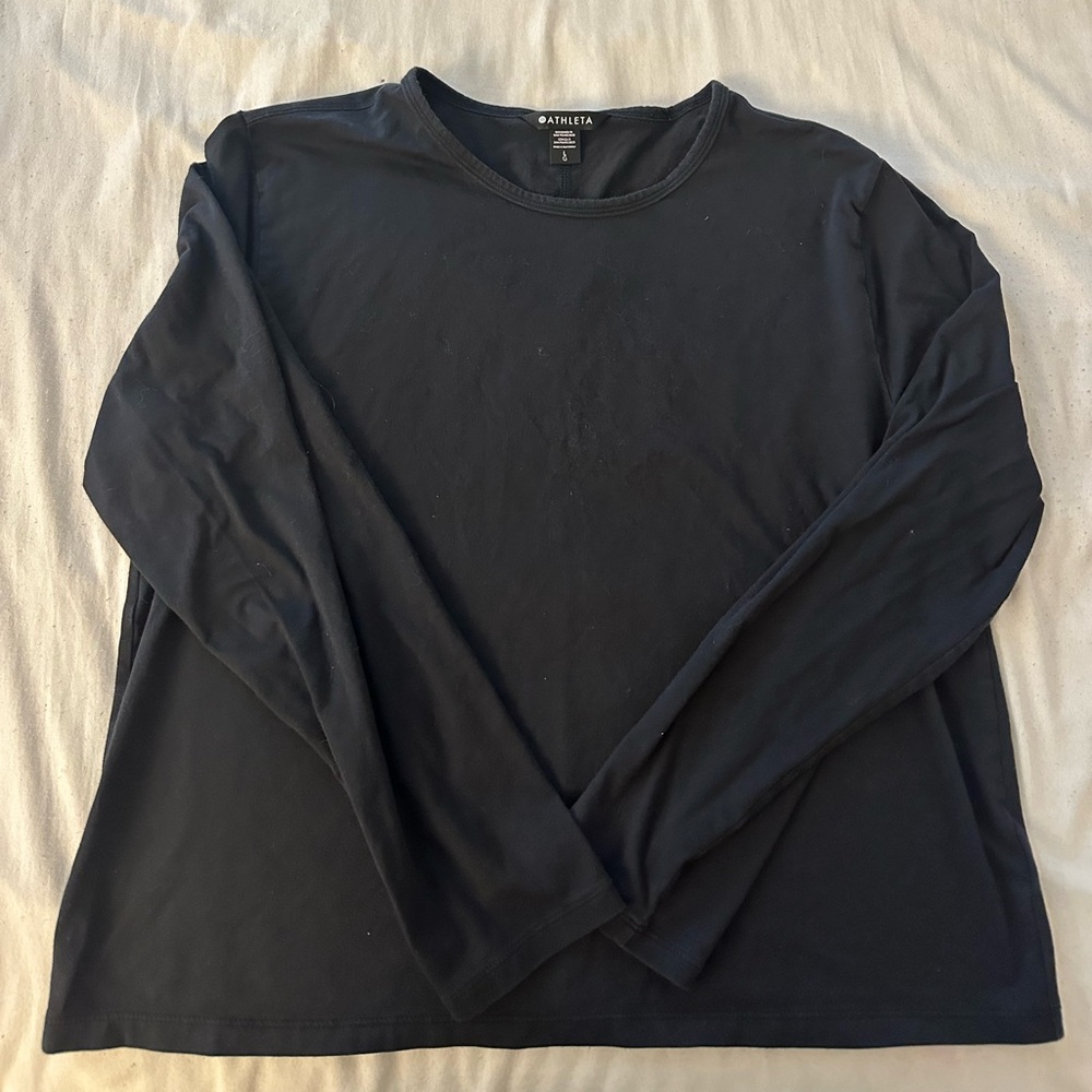 Athleta Black Long Sleeve Shirt size L